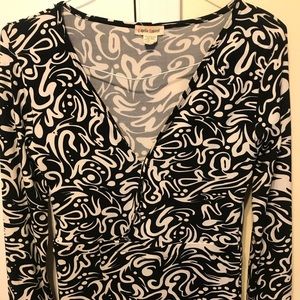 black and white print dress from capella apparel